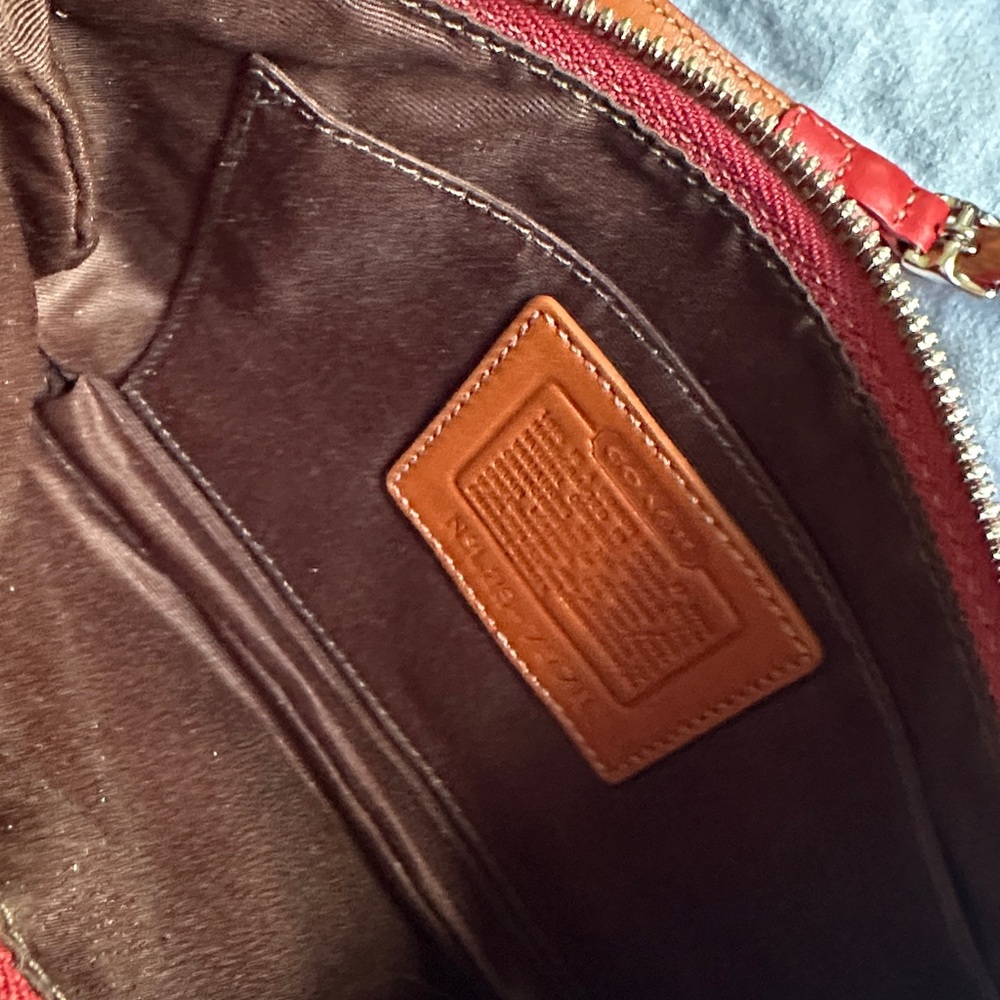 Coach Hampton Slim Demi Red Leather Crossbody Bag - Picture 4 of 14